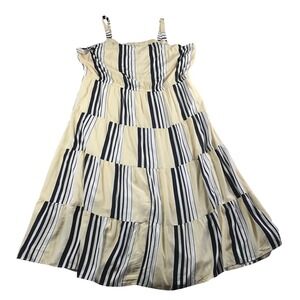 Lane Bryant Striped Tiered Maxi Dress Plus Size 26 Yellow Black White New